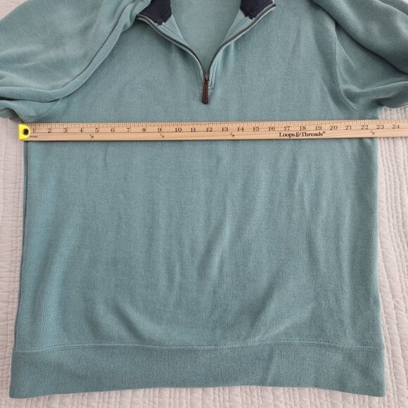 Lands' End 1/4 Zip Henley Men's L 42-44 Pistachio Green Long Sleeve EUC Classic - Picture 10 of 16